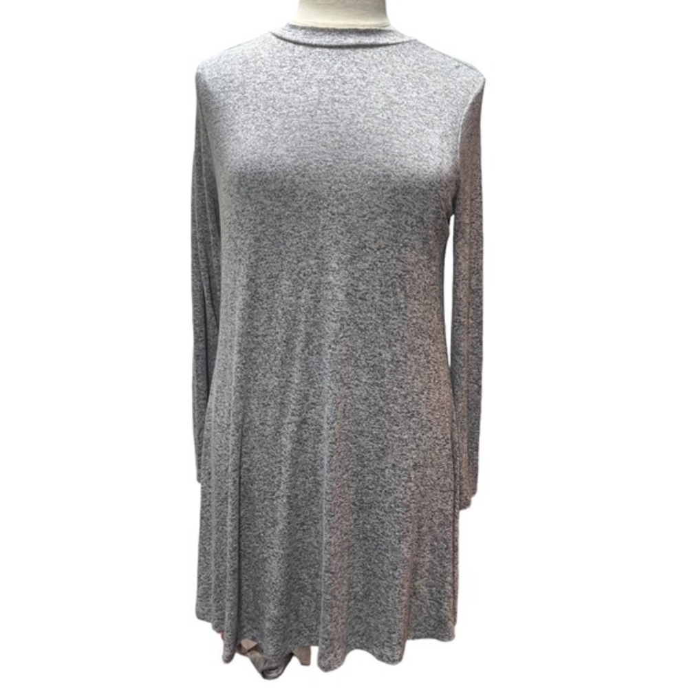 Forever 21 Plus Size XL Gray Heathered Mock Neck Long Sleeve Swing Dress #19